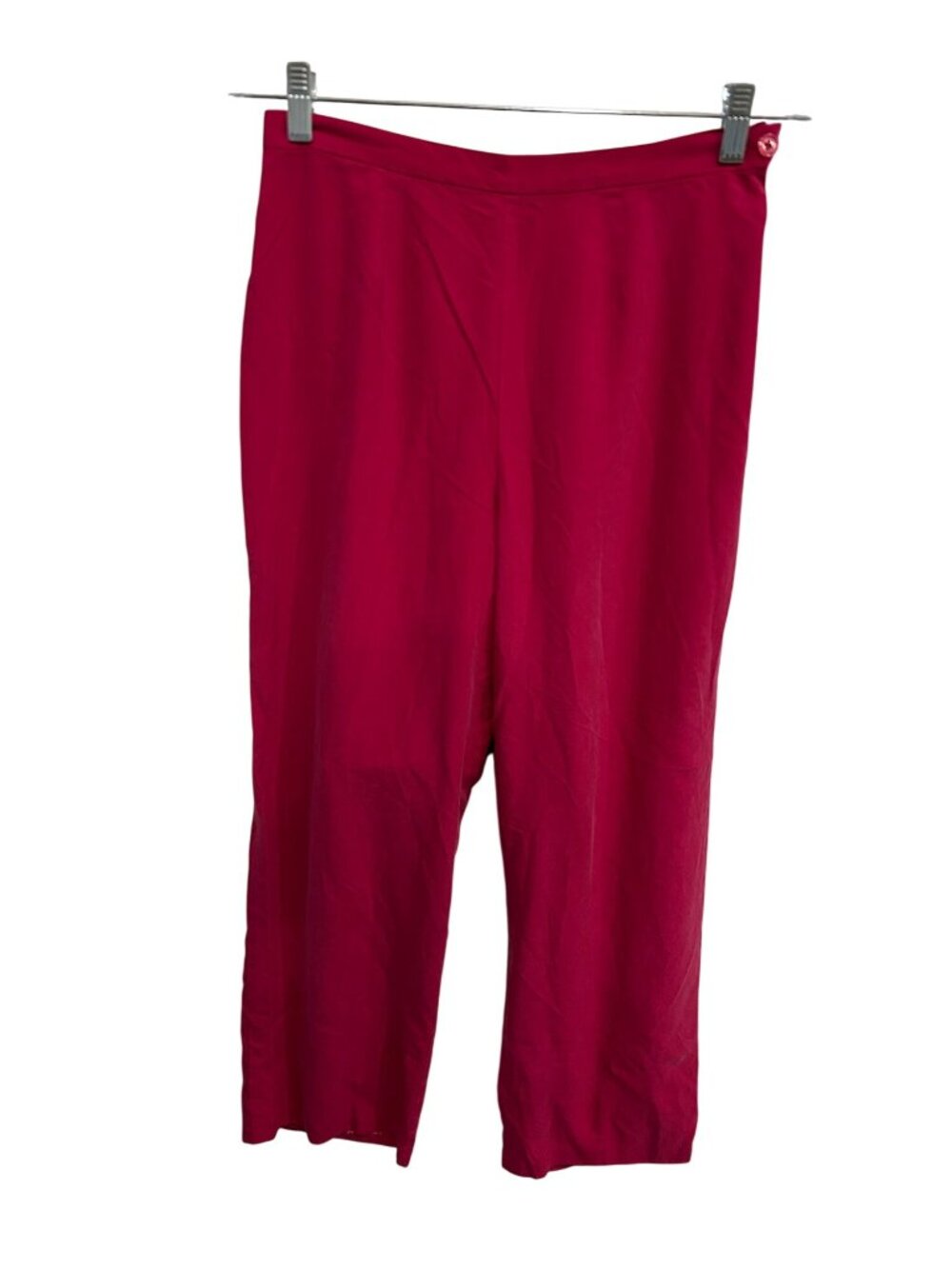 Field Manor Modern Classics Bright Pink Silk Straight Leg Pants Size 10 Barbieco